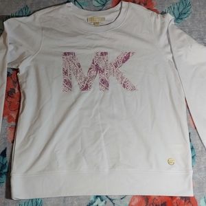 Michael Kors White & Purple Long Sleeve size Large